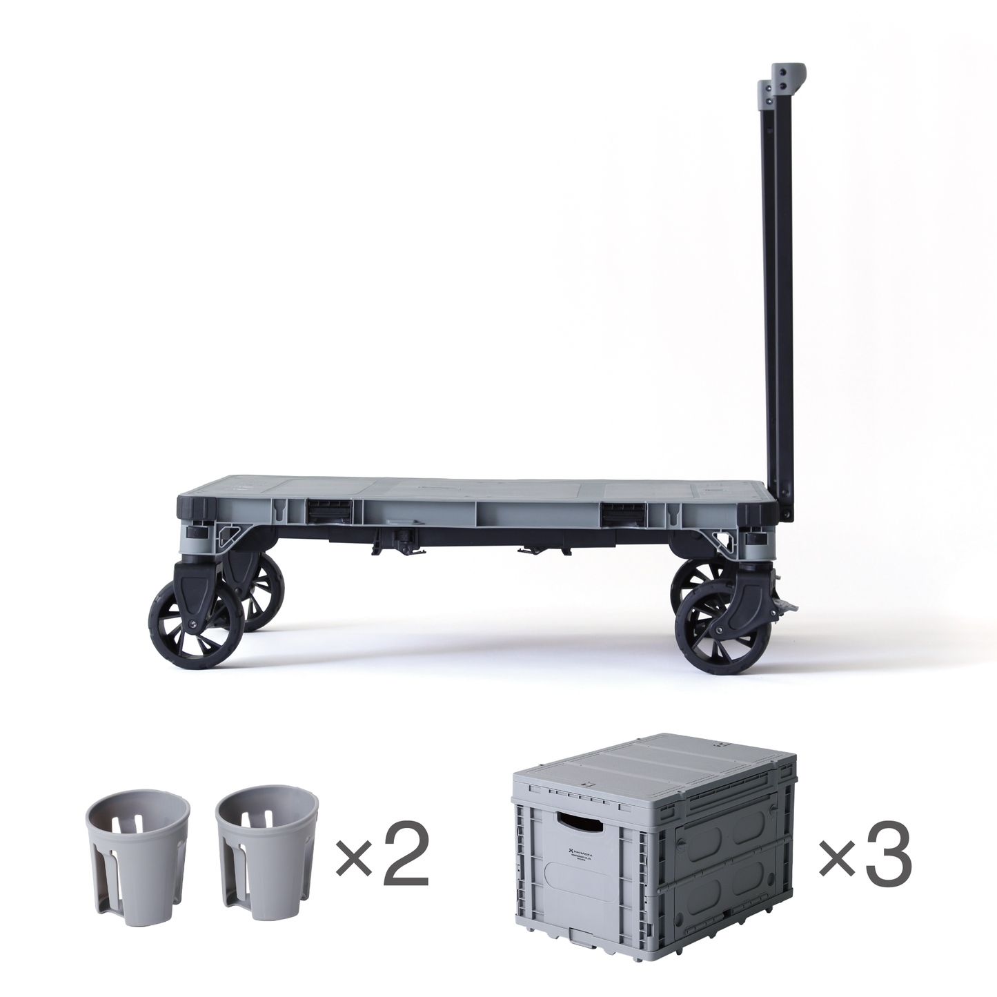 FLATCART DINING テーブルコンテナ/グレー(2個)セット