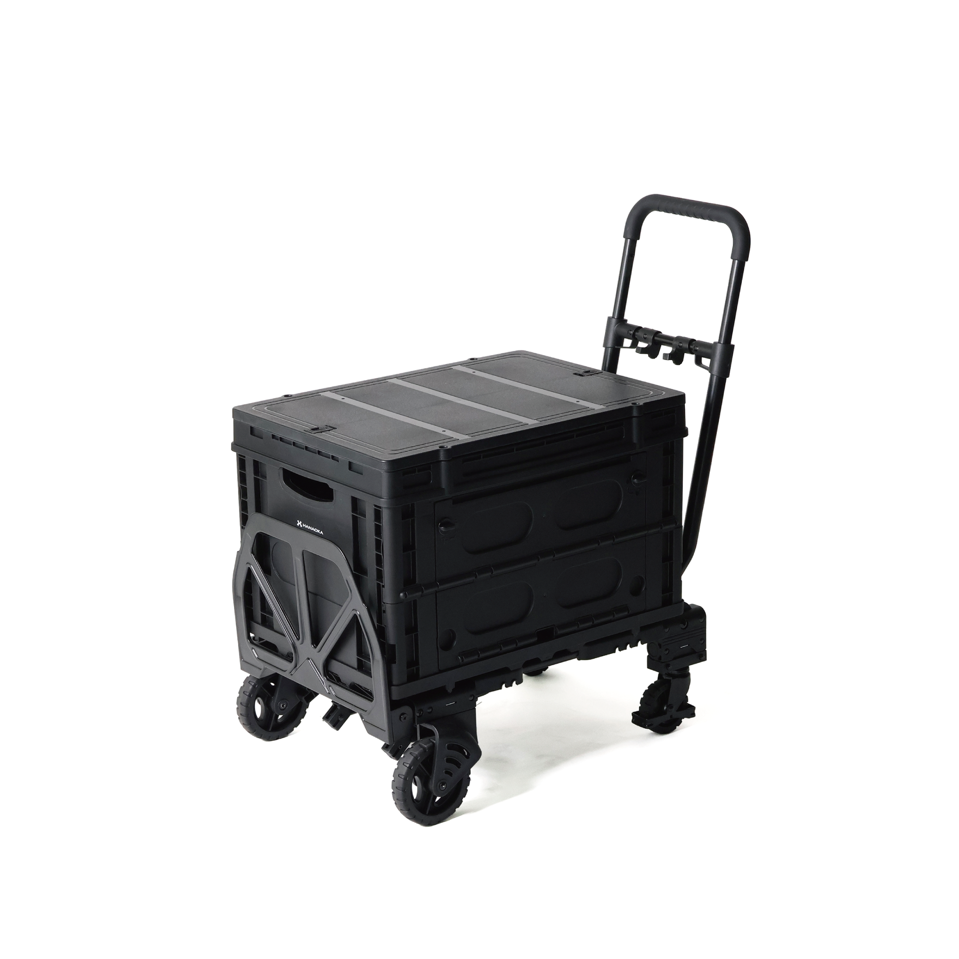 花岡車輌 フラットカート2×4 ブラック 公式】FLATCART 2x4(ブラック)|二輪＆四輪に変形！収納わずか13cmの次